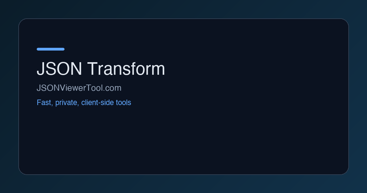 JSON Transform / Map Tool | Map JSON Fields