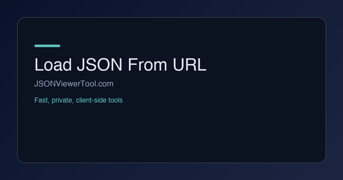 Load JSON From URL | Fetch, View & Validate JSON